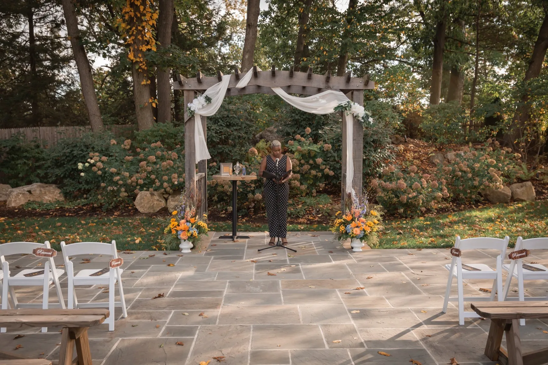 Millie + Rick exchanging vows at THC The Hops Company, CT