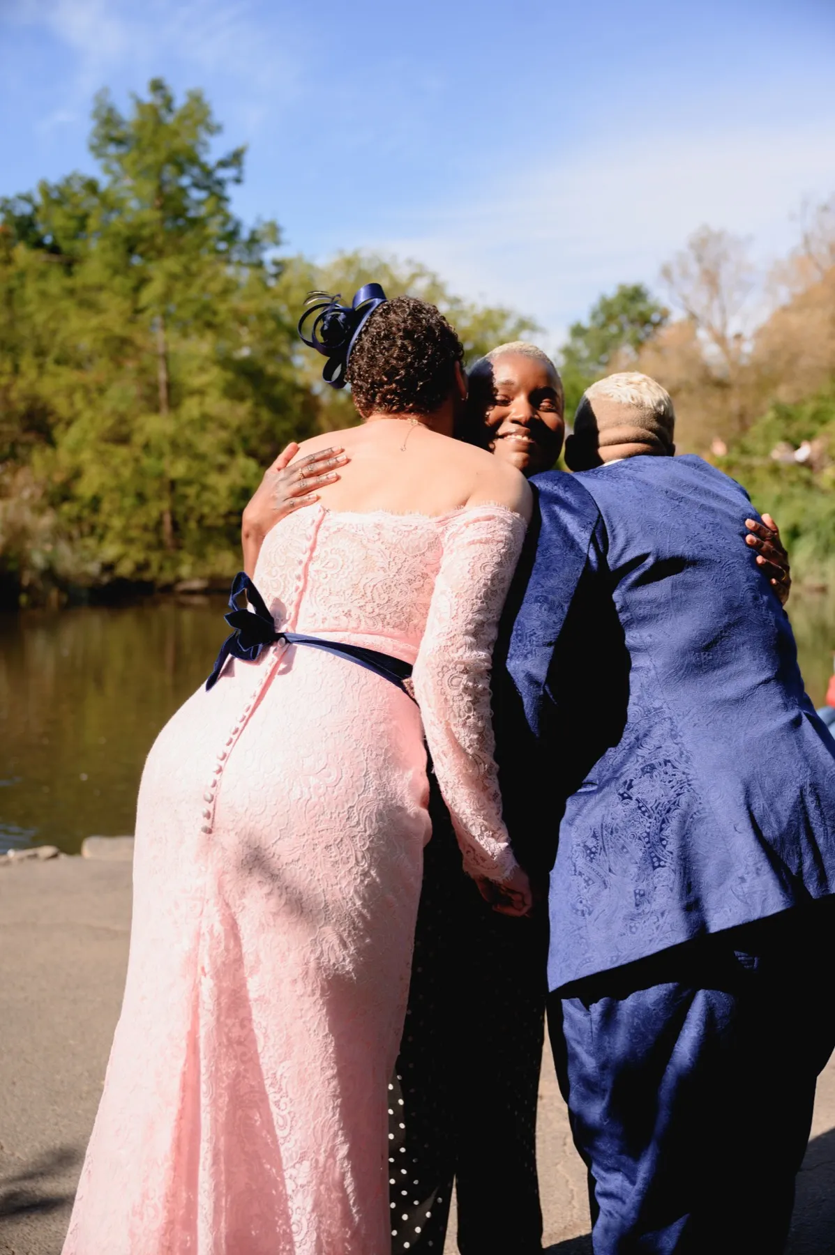 Veronica + Julie exchanging vows at Gapstow Bridge, Central Park Wedding