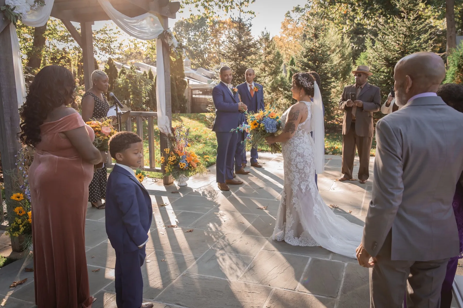 Millie + Rick during their custom wedding ceremony