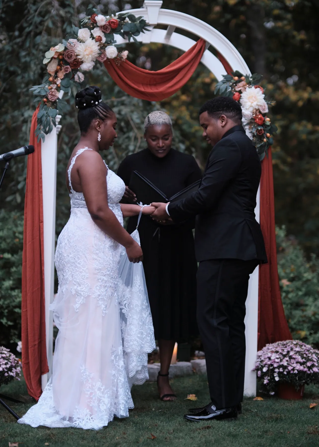 Hygdrea + Alex during their custom wedding ceremony