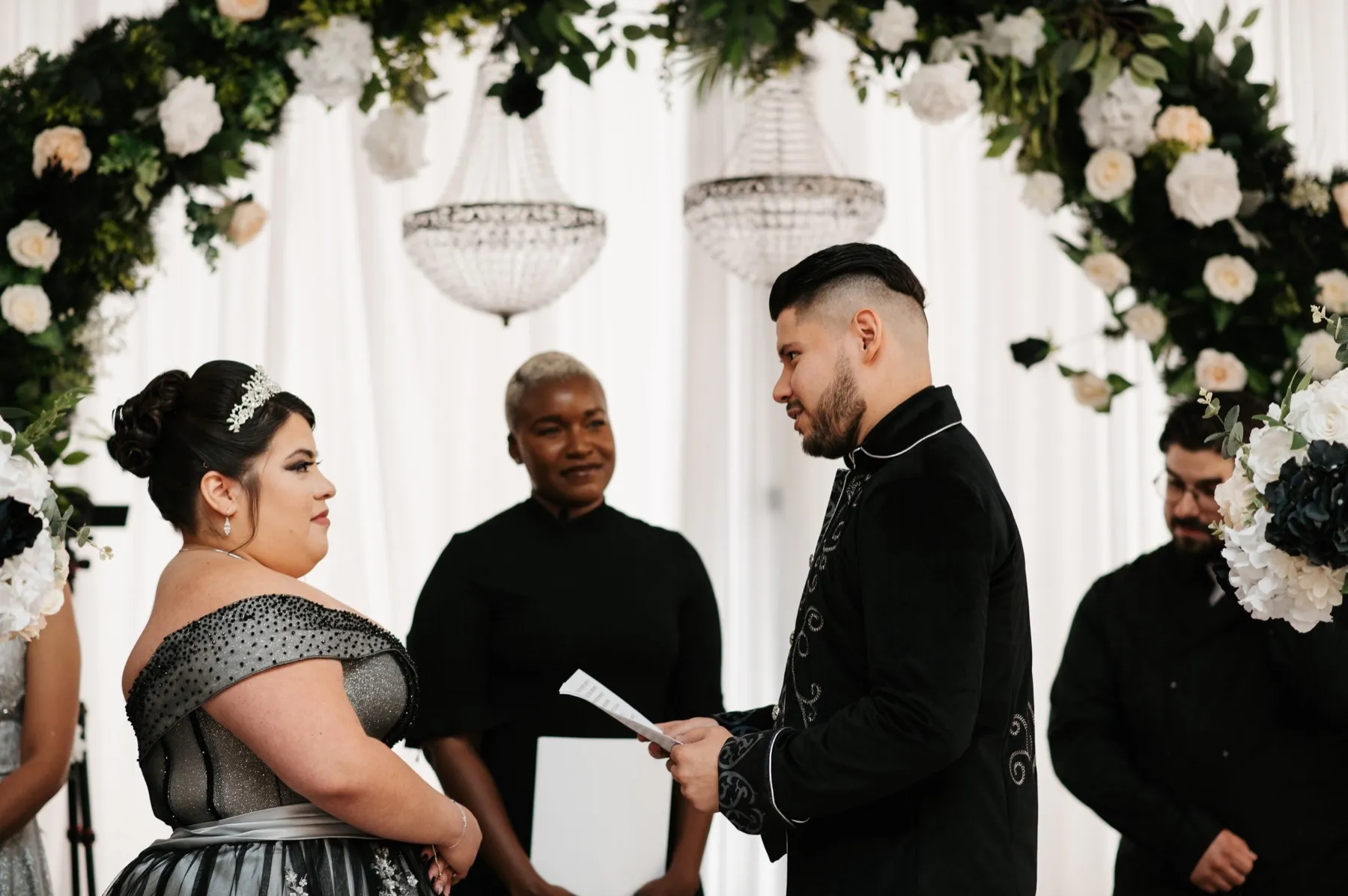 Erika + Willie during their non-traditional ceremony