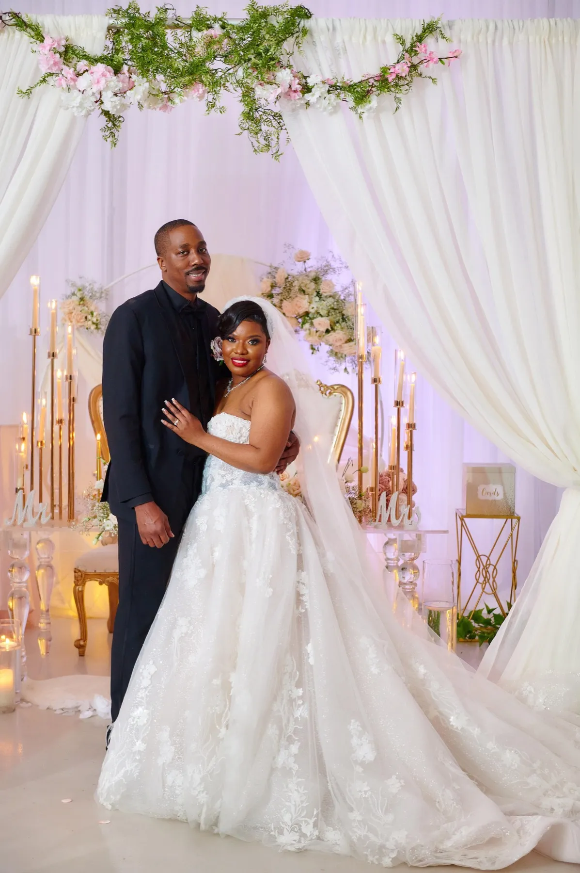 Danielle + Jermaine during their wedding ceremony