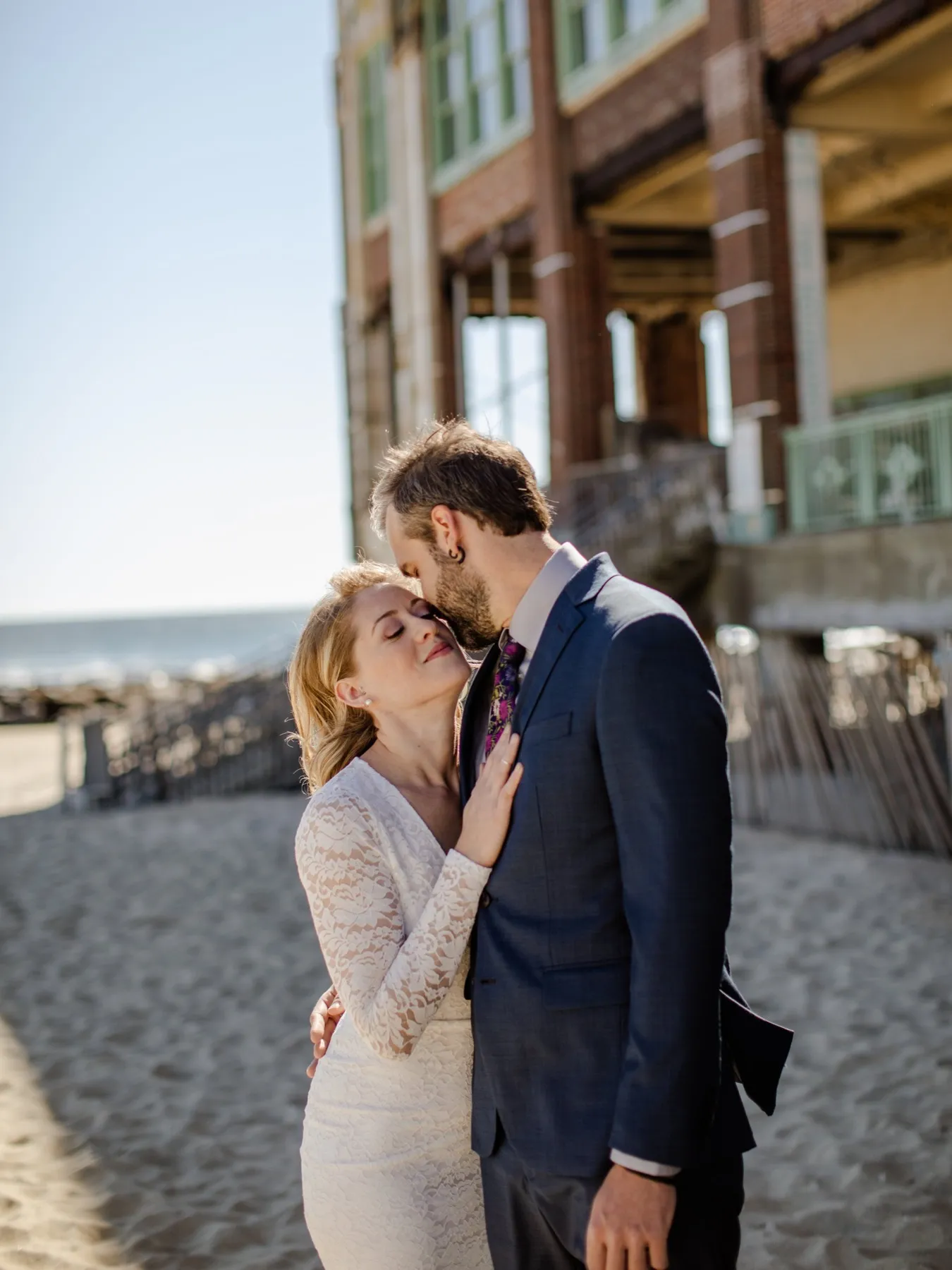 Gina + Matt during their custom wedding ceremony