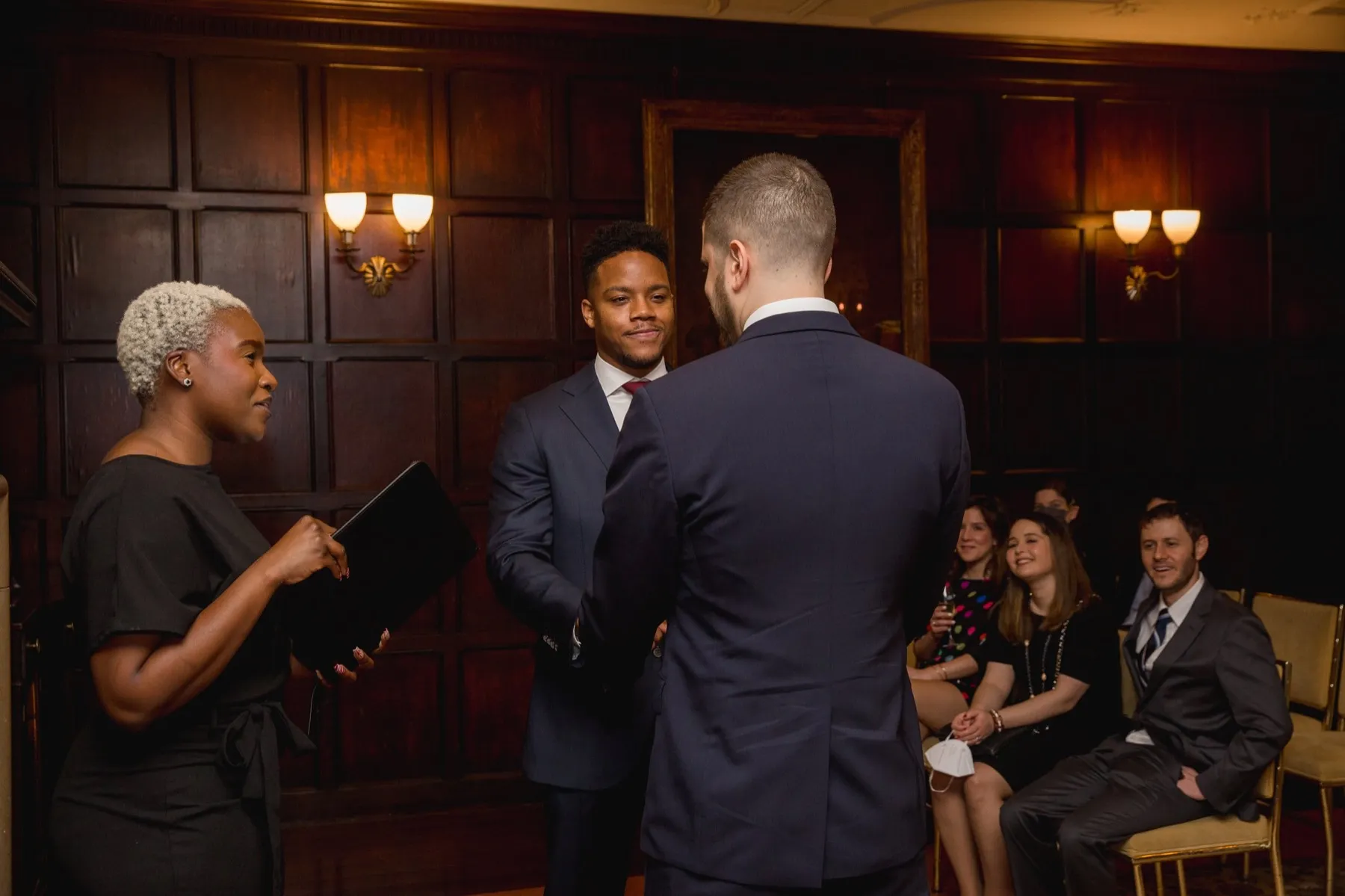 Lazaro + Yehuda wedding portrait at The Harvard Club NYC