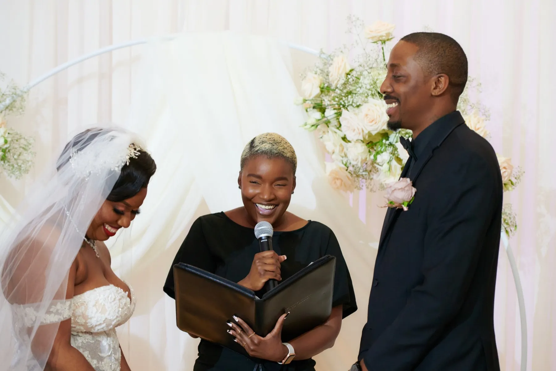 Danielle + Jermaine wedding portrait at The J Loft, Brooklyn, NY Sister venue: W Loft Weddings
