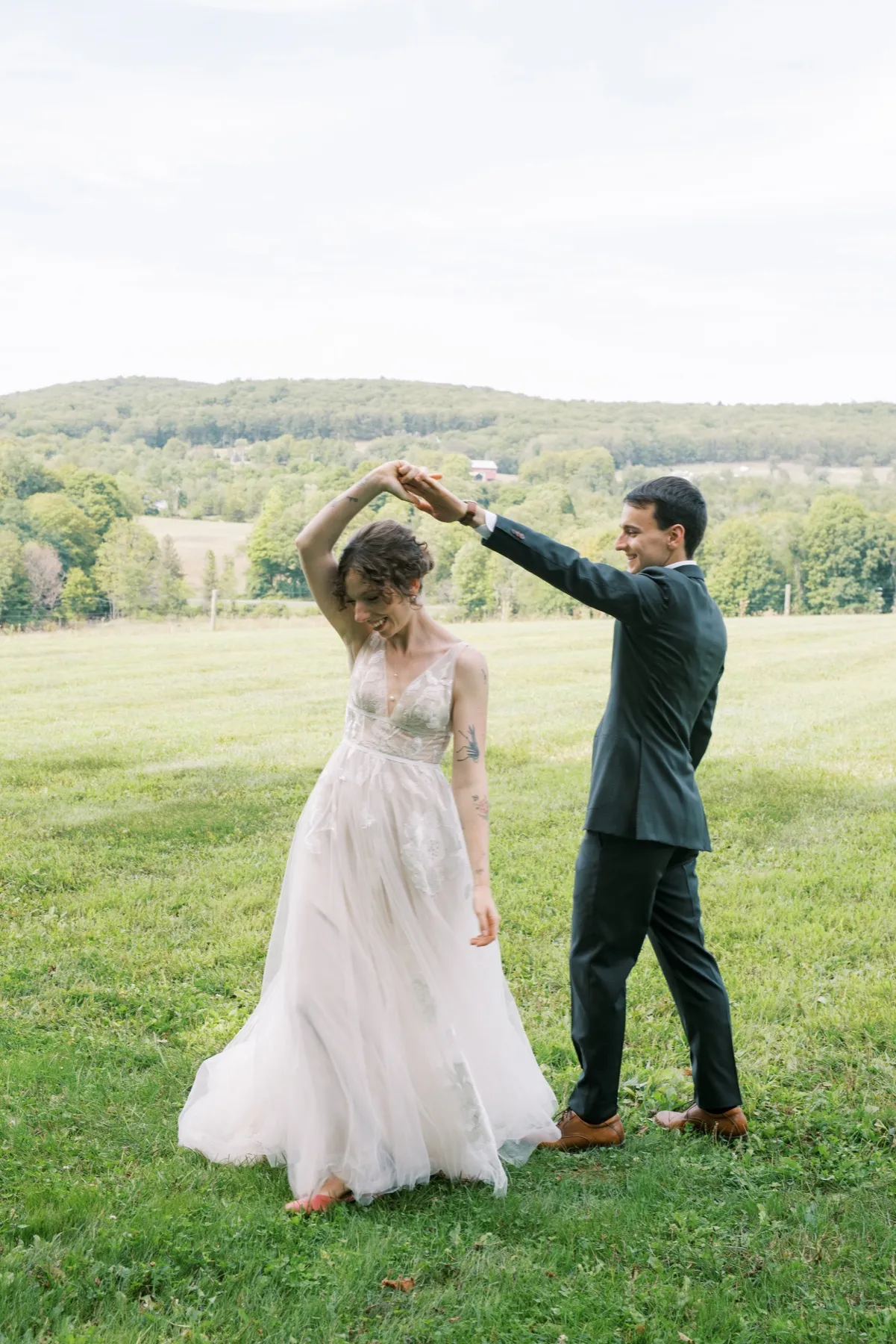 Zoie + Mark wedding portrait at Sunny River Estates, Hudson Valley, NY