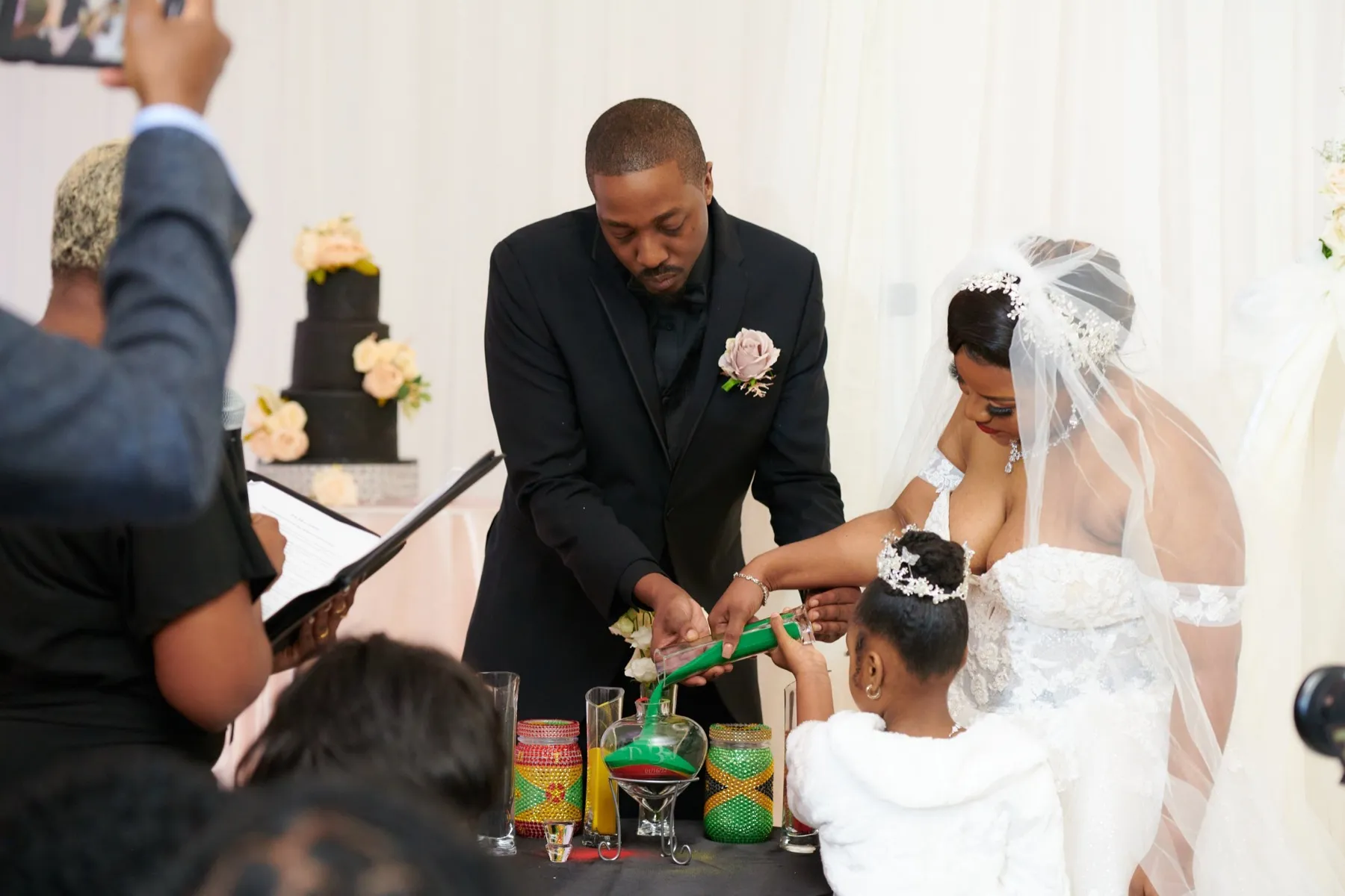 Danielle + Jermaine celebrating after the ceremony at The J Loft, Brooklyn, NY Sister venue: W Loft Weddings