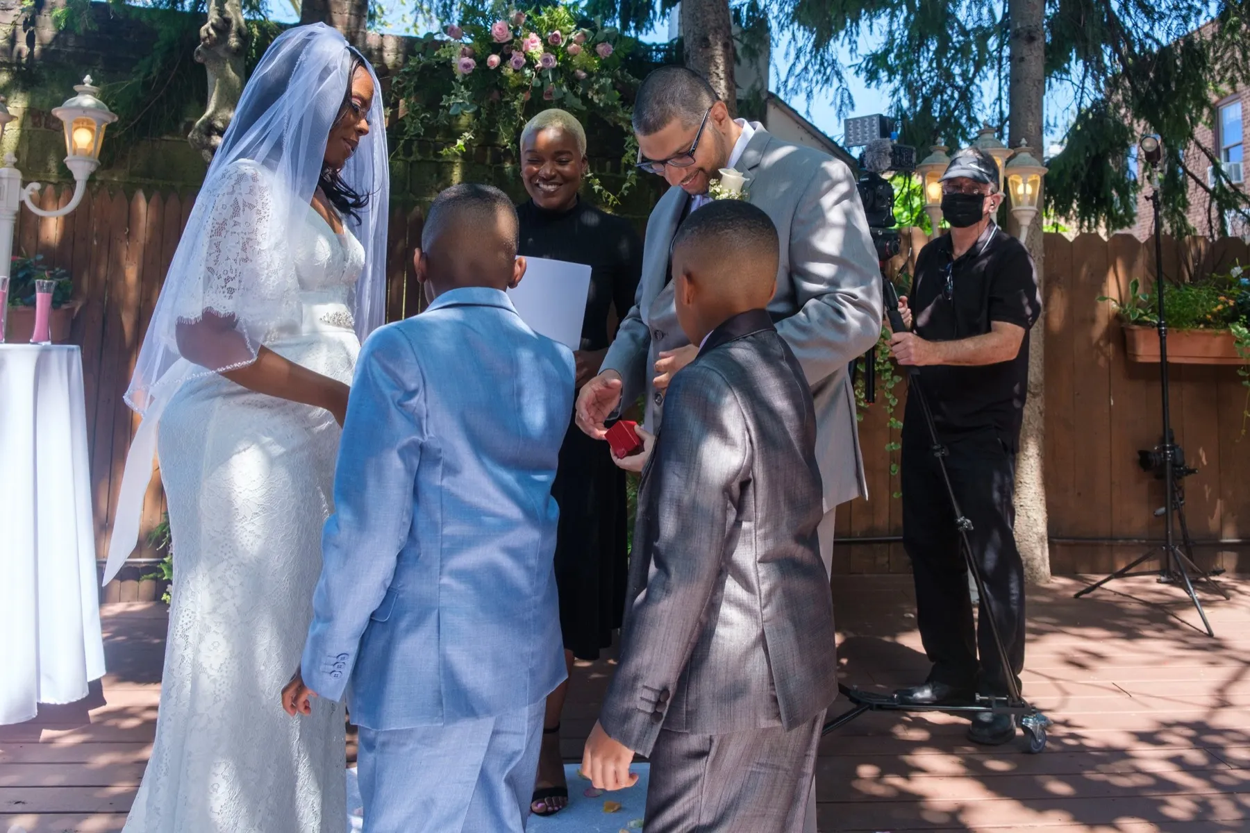 Wedding day moment for Camille + Francisco at My Kitchen Forest Hills, NY