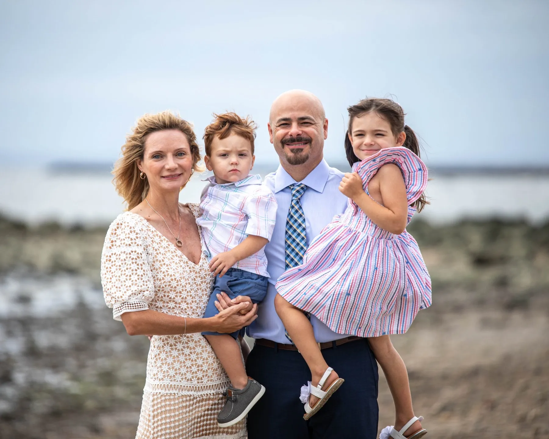 Wedding day moment for Jamie + Scott at Cove Island Beach, Stamford, CT