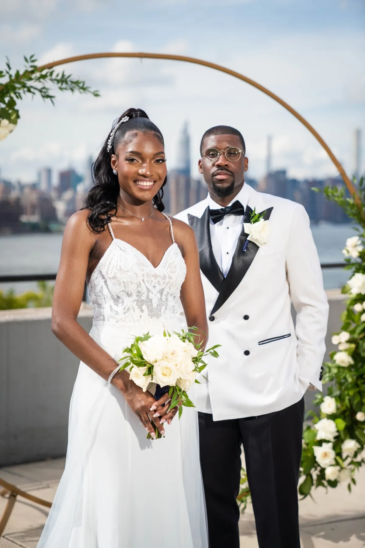Wedding day moment for Arielle + Romell at The W Loft, Brooklyn, NY