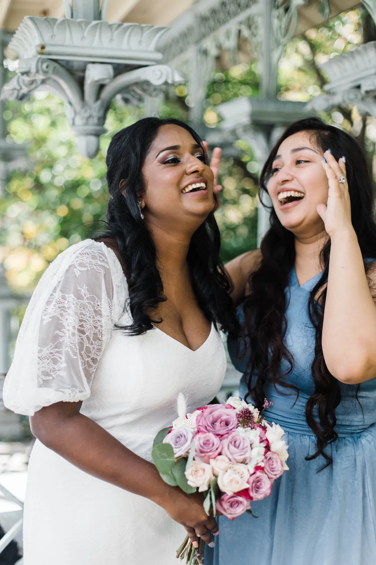 Wedding day moment for Clashani + Gihan at Ladies Pavilion, Central Park Wedding