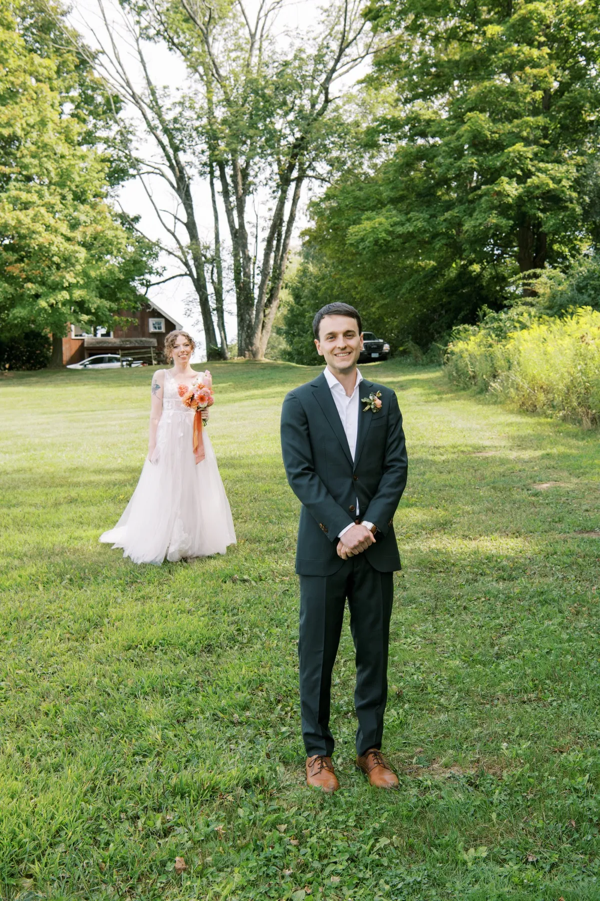 Wedding day moment for Zoie + Mark at Sunny River Estates, Hudson Valley, NY