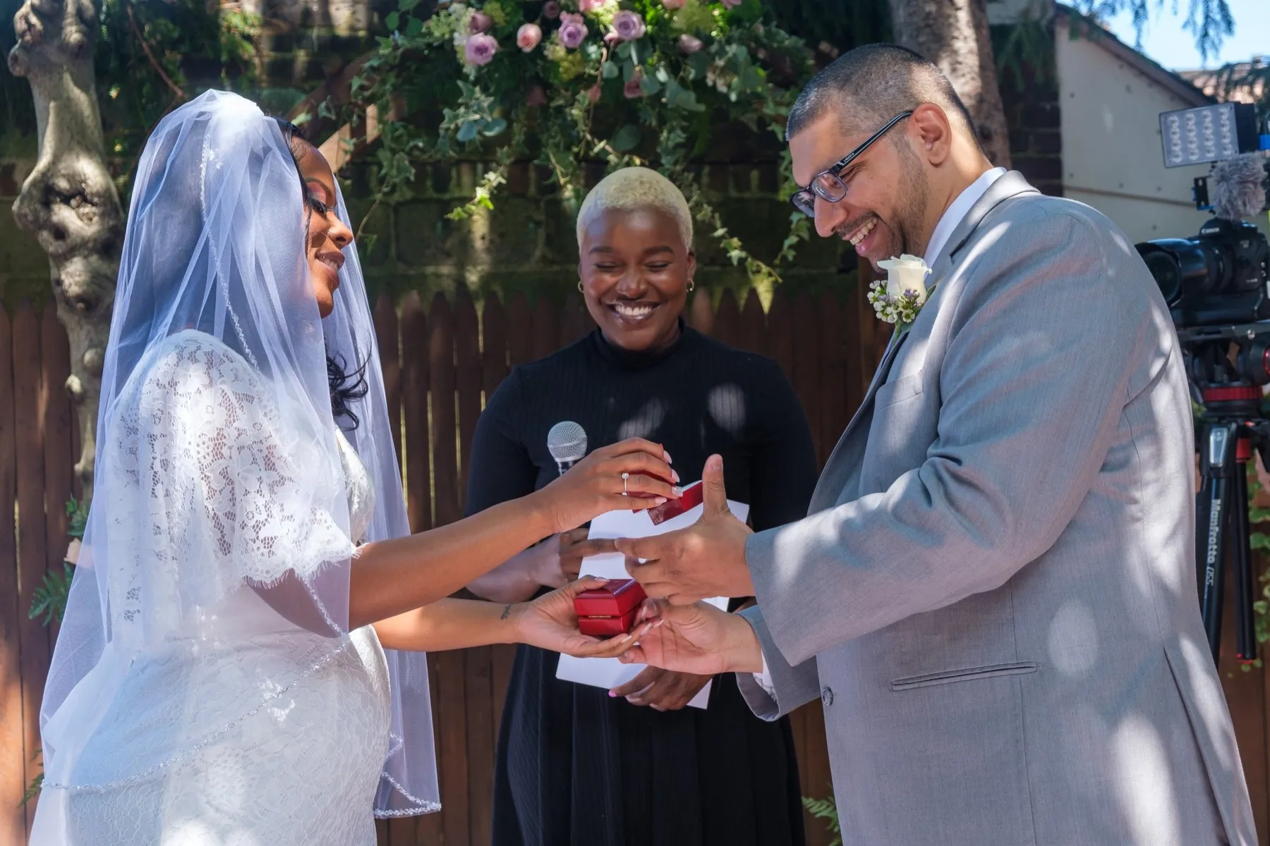 Camille + Francisco wedding ceremony at My Kitchen Forest Hills, NY