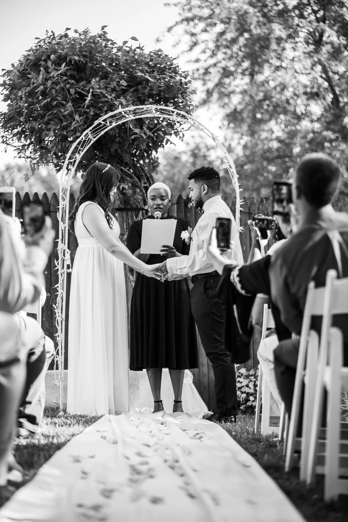 Leslie + Michael wedding ceremony at Bridgeport, CT