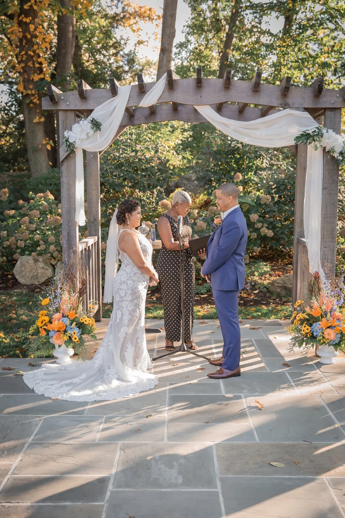 Millie + Rick wedding ceremony at THC The Hops Company, CT