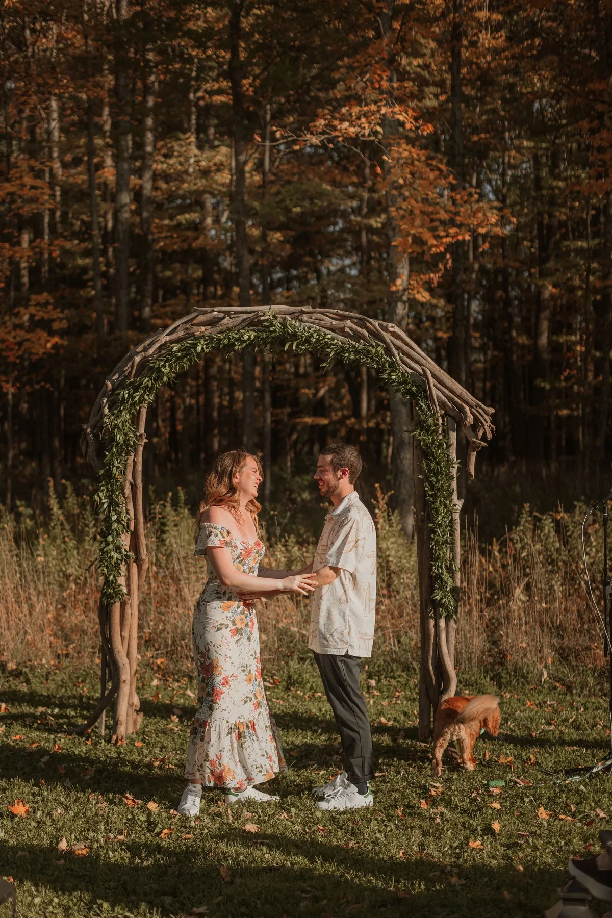 Makena + Eric wedding ceremony at New Beginnings Farmstead, Kingston, NY