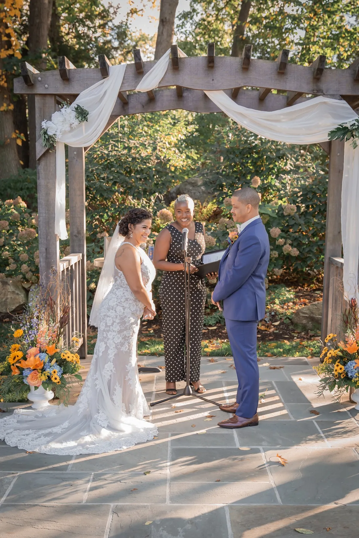 Millie + Rick exchanging vows at THC The Hops Company, CT