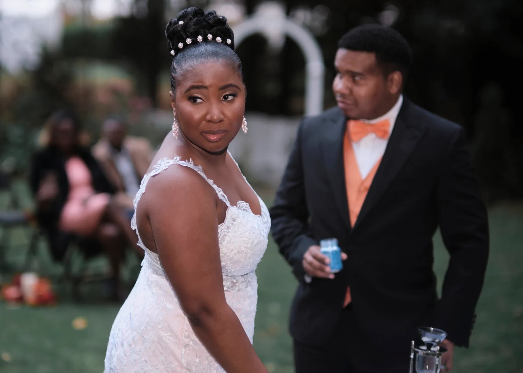 Hygdrea + Alex exchanging vows at East Hampton, CT