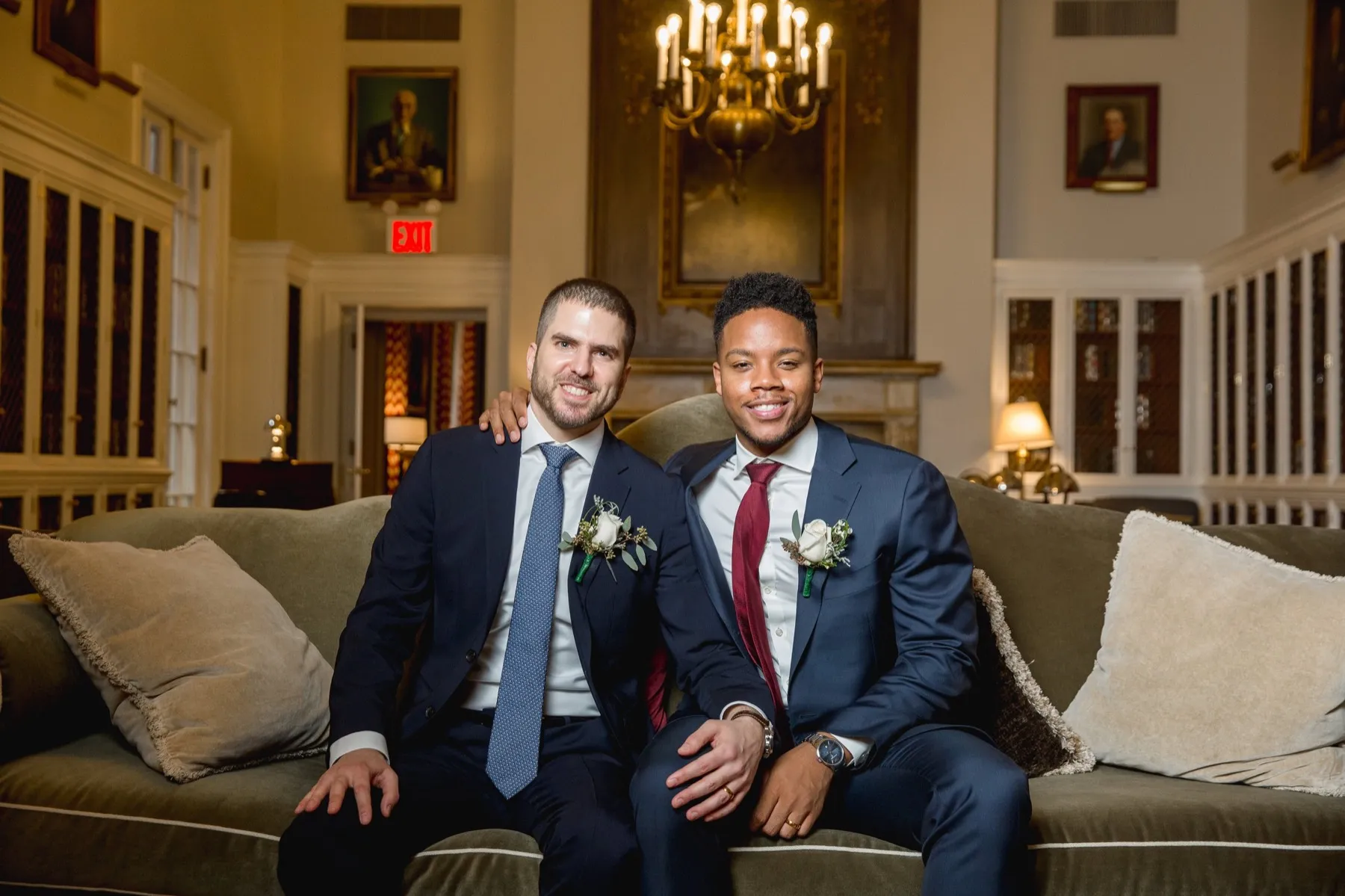 Lazaro + Yehuda exchanging vows at The Harvard Club NYC