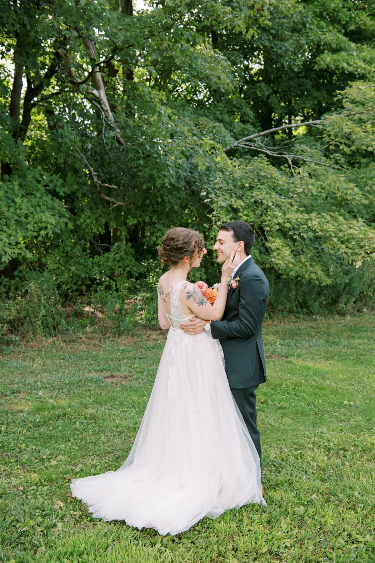 Zoie + Mark exchanging vows at Sunny River Estates, Hudson Valley, NY
