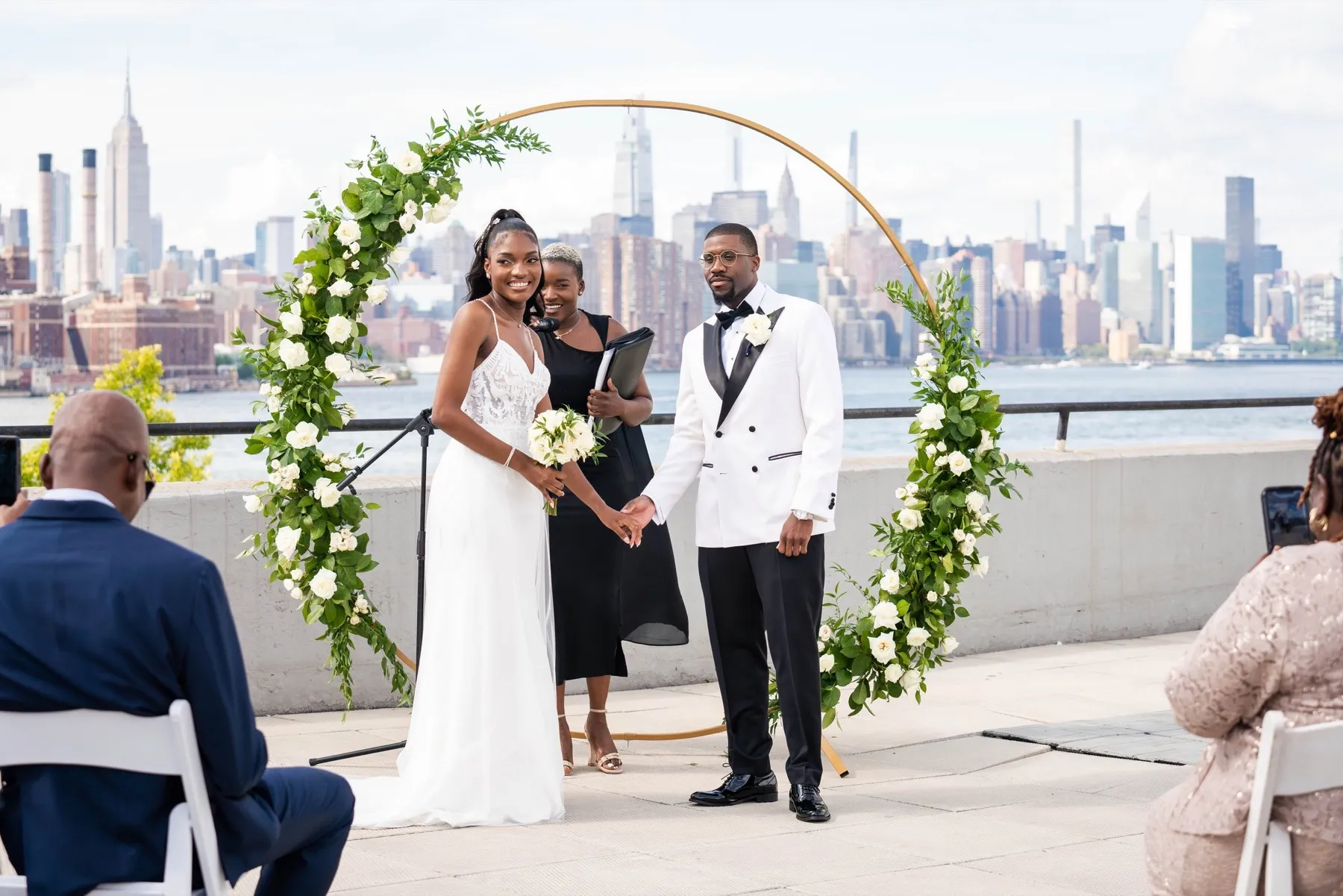 Arielle + Romell during their custom wedding ceremony