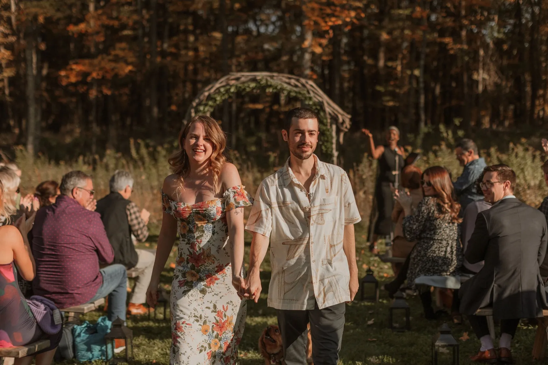 Makena + Eric during their secular wedding ceremony