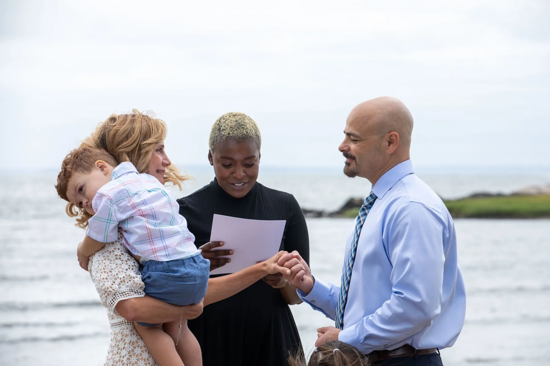 Jamie + Scott wedding portrait at Cove Island Beach, Stamford, CT