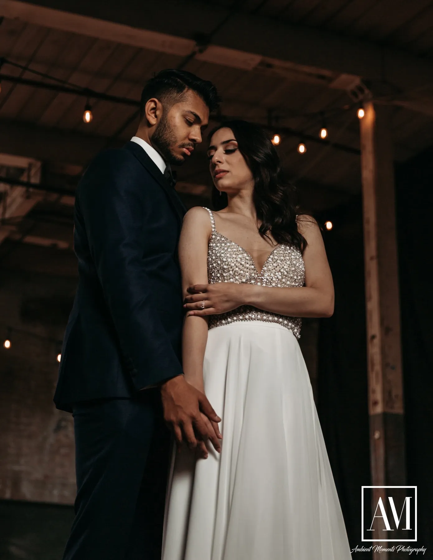 Amanda + Kevin wedding portrait at Art Factory Studios, Paterson, NJ
