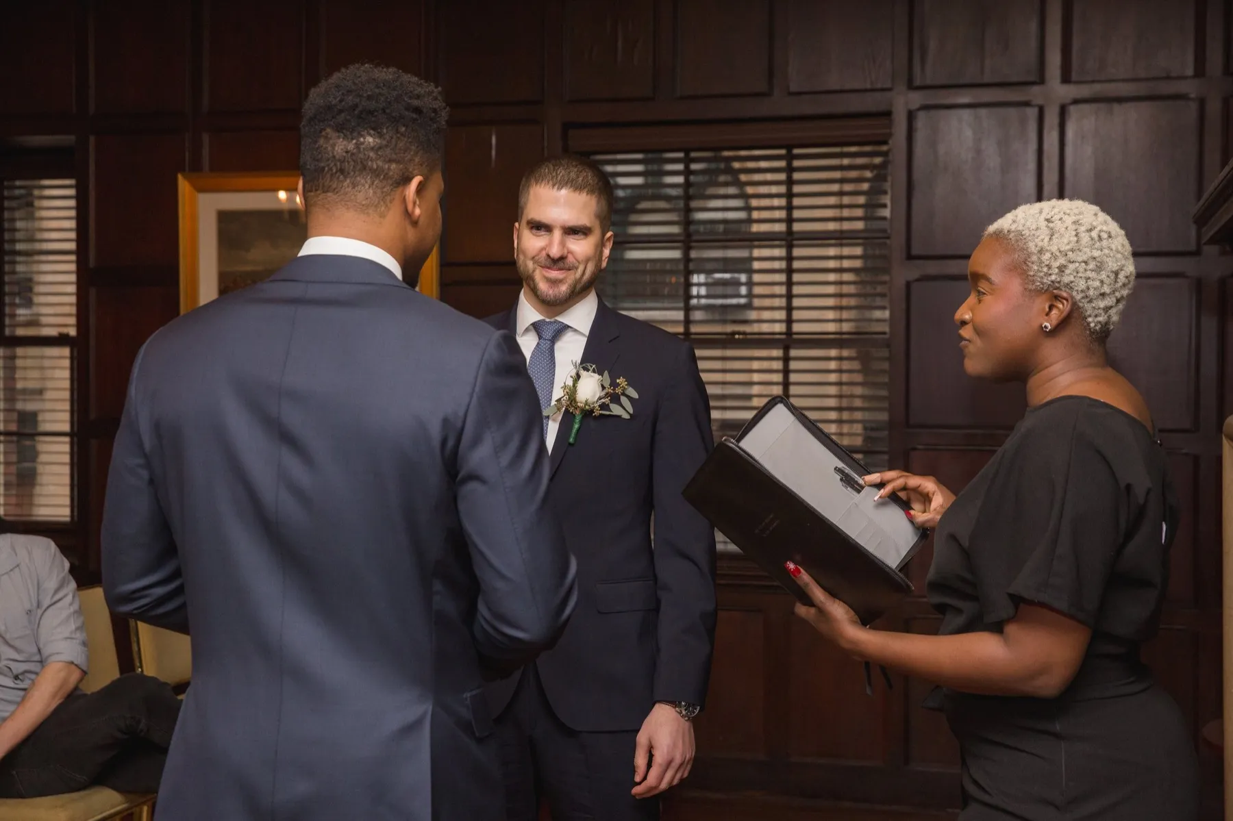 Lazaro + Yehuda wedding portrait at The Harvard Club NYC