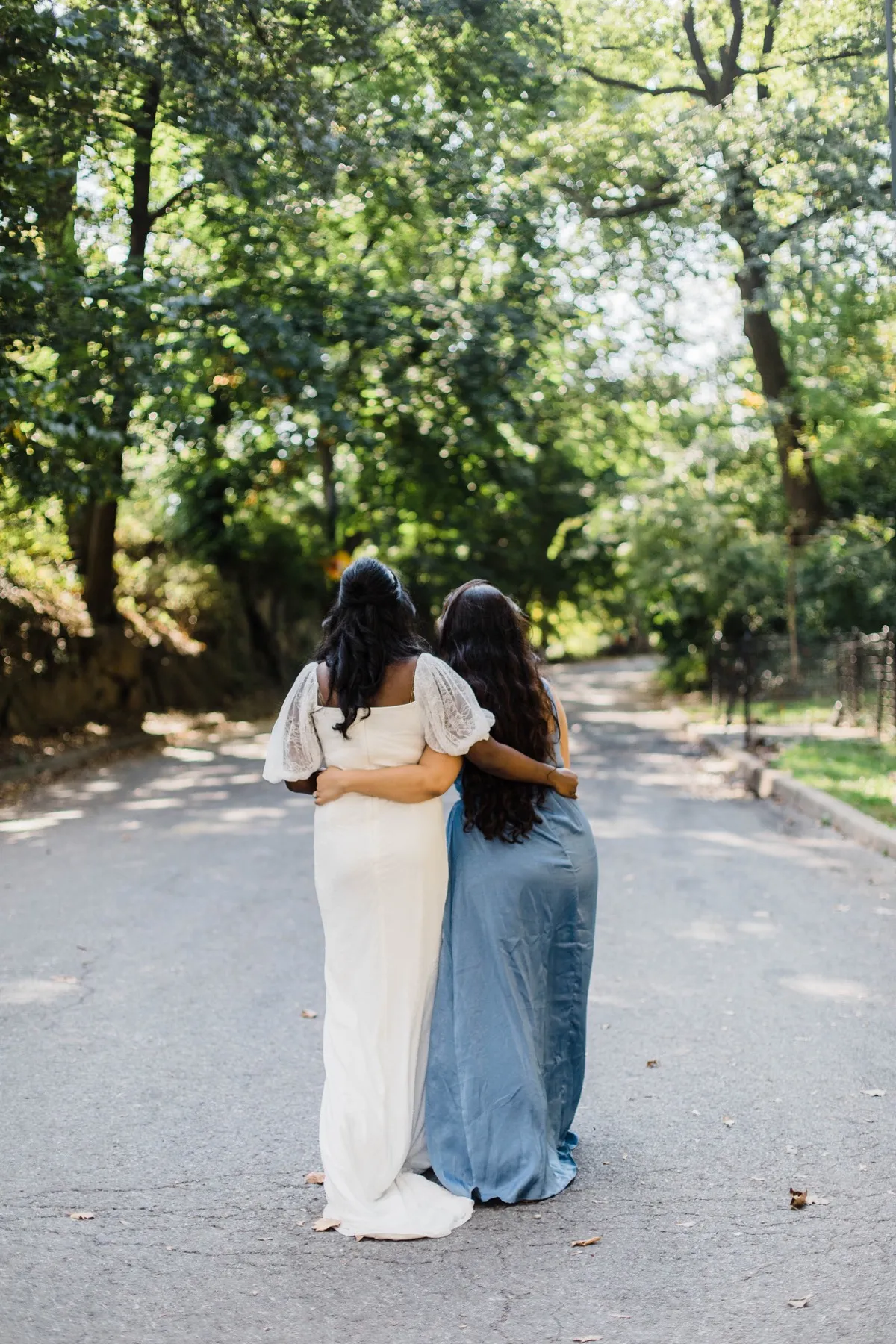 Clashani + Gihan celebrating after the ceremony at Ladies Pavilion, Central Park Wedding
