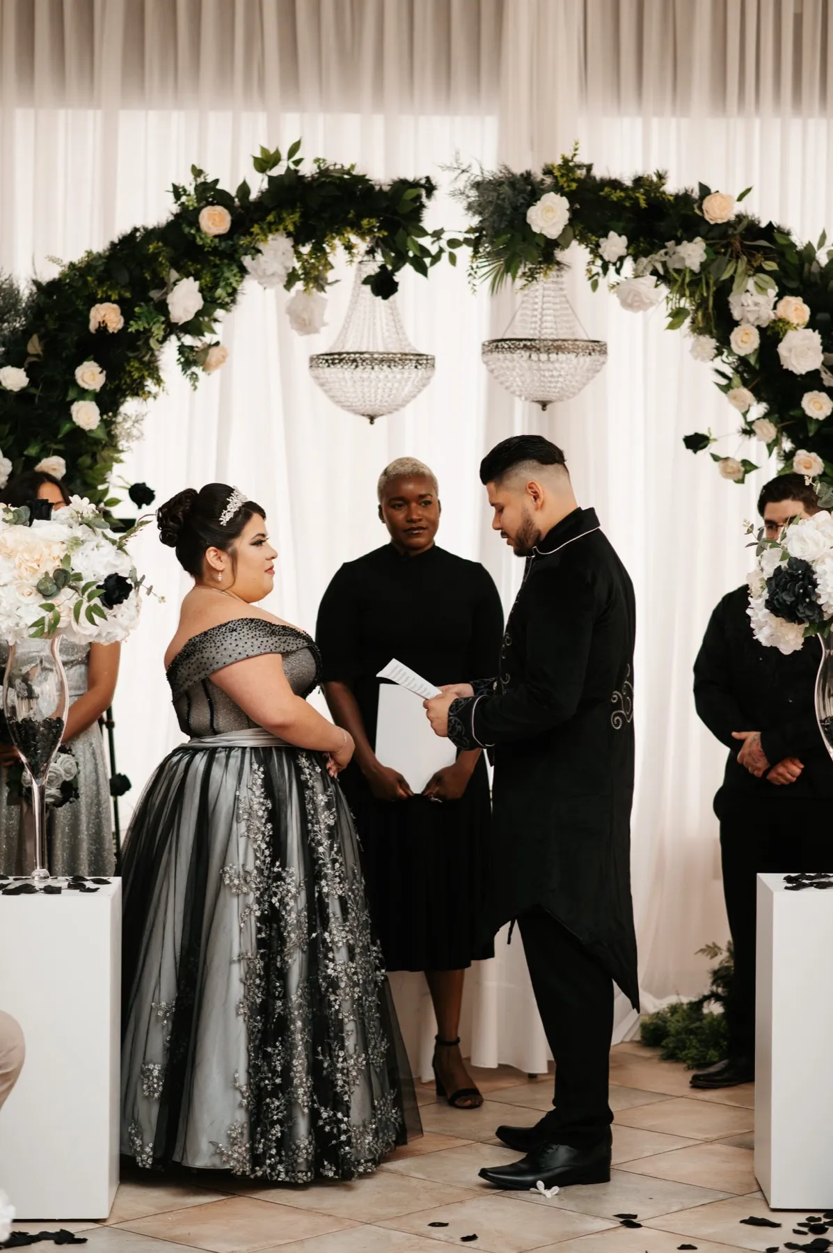 Wedding day moment for Erika + Willie at The Elan, Lodi, NJ