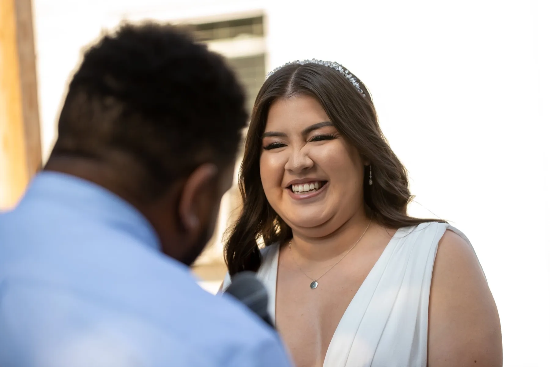 Leslie + Michael wedding ceremony at Bridgeport, CT