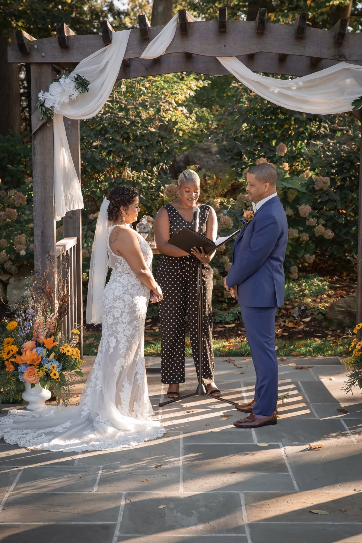 Millie + Rick wedding ceremony at THC The Hops Company, CT