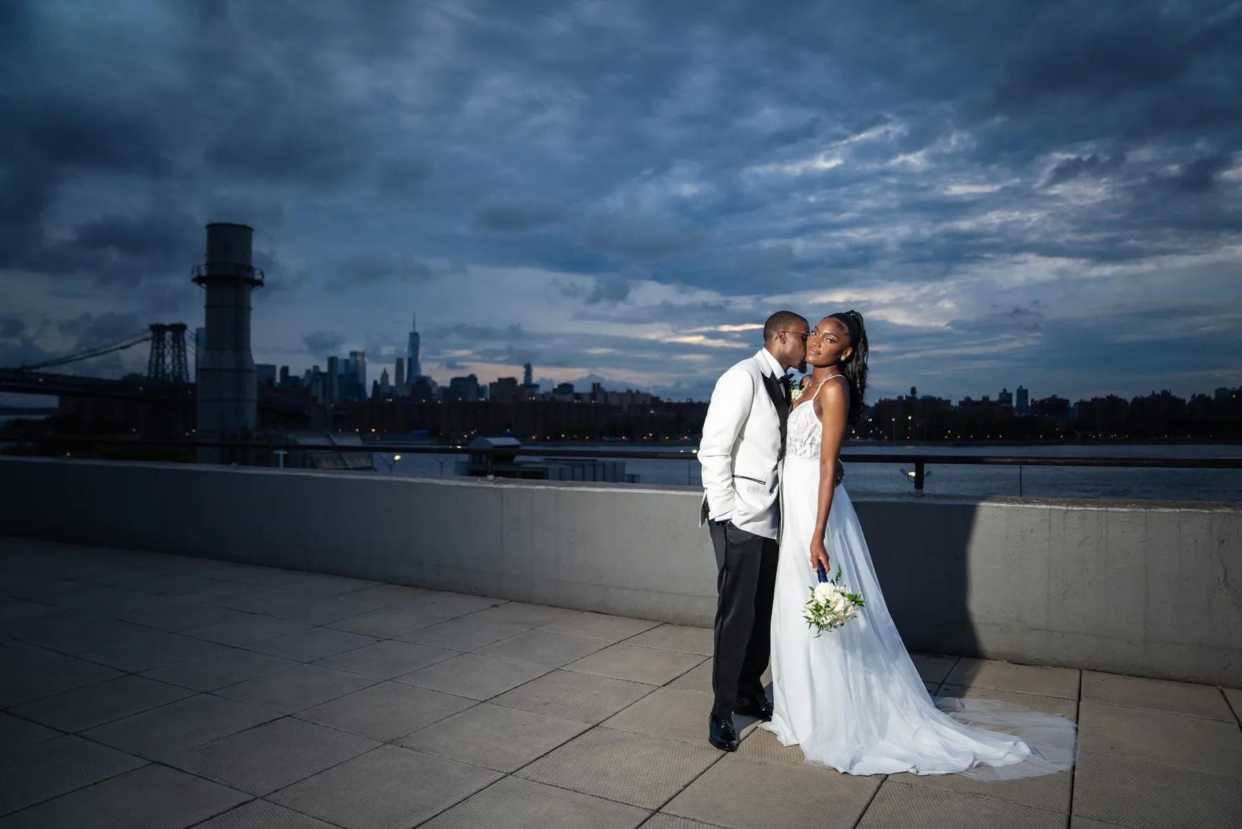 Arielle + Romell wedding ceremony at The W Loft, Brooklyn, NY