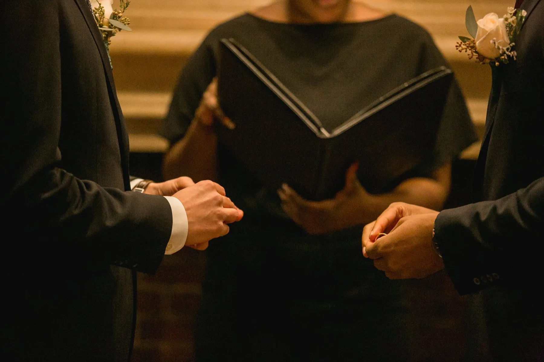 Lazaro + Yehuda wedding ceremony at The Harvard Club NYC