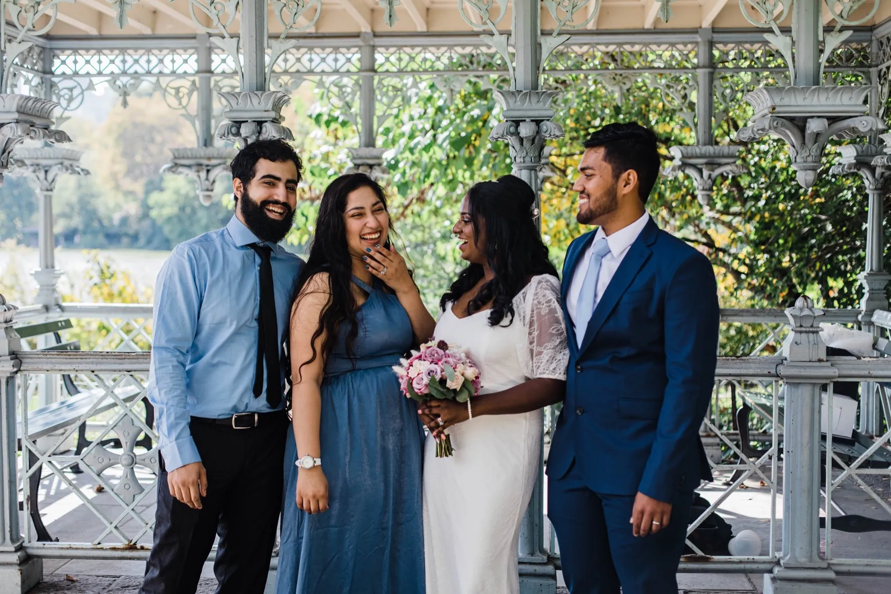 Clashani + Gihan wedding ceremony at Ladies Pavilion, Central Park Wedding
