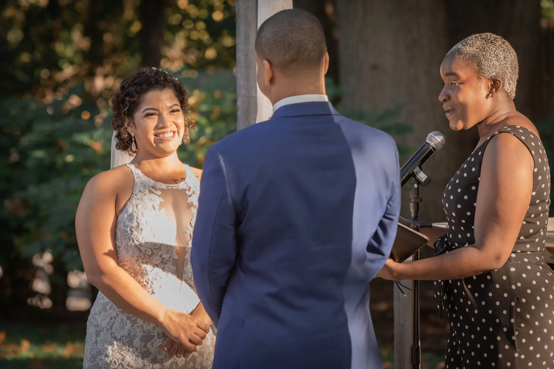 Millie + Rick during their custom wedding ceremony