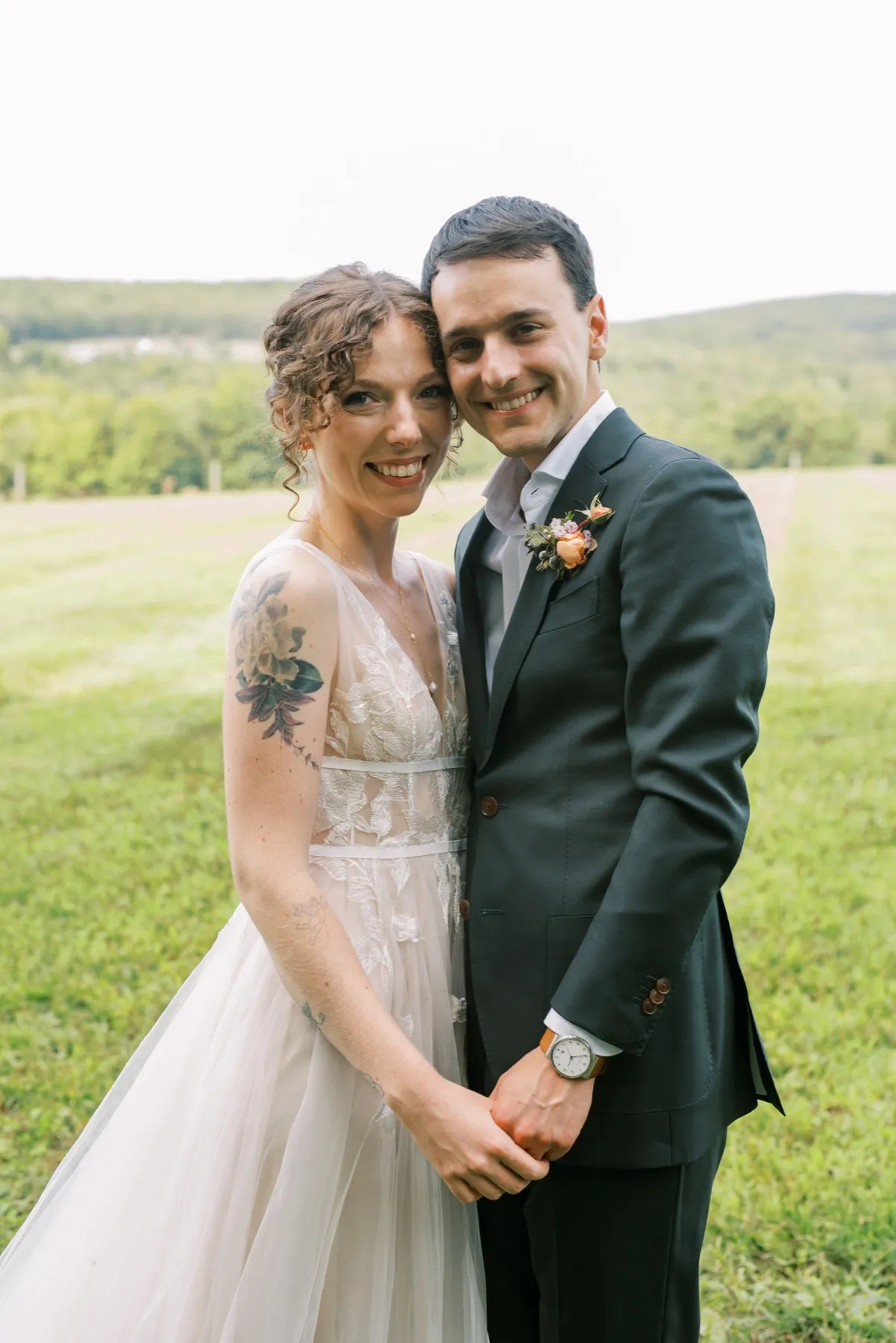 Zoie + Mark during their custom wedding ceremony