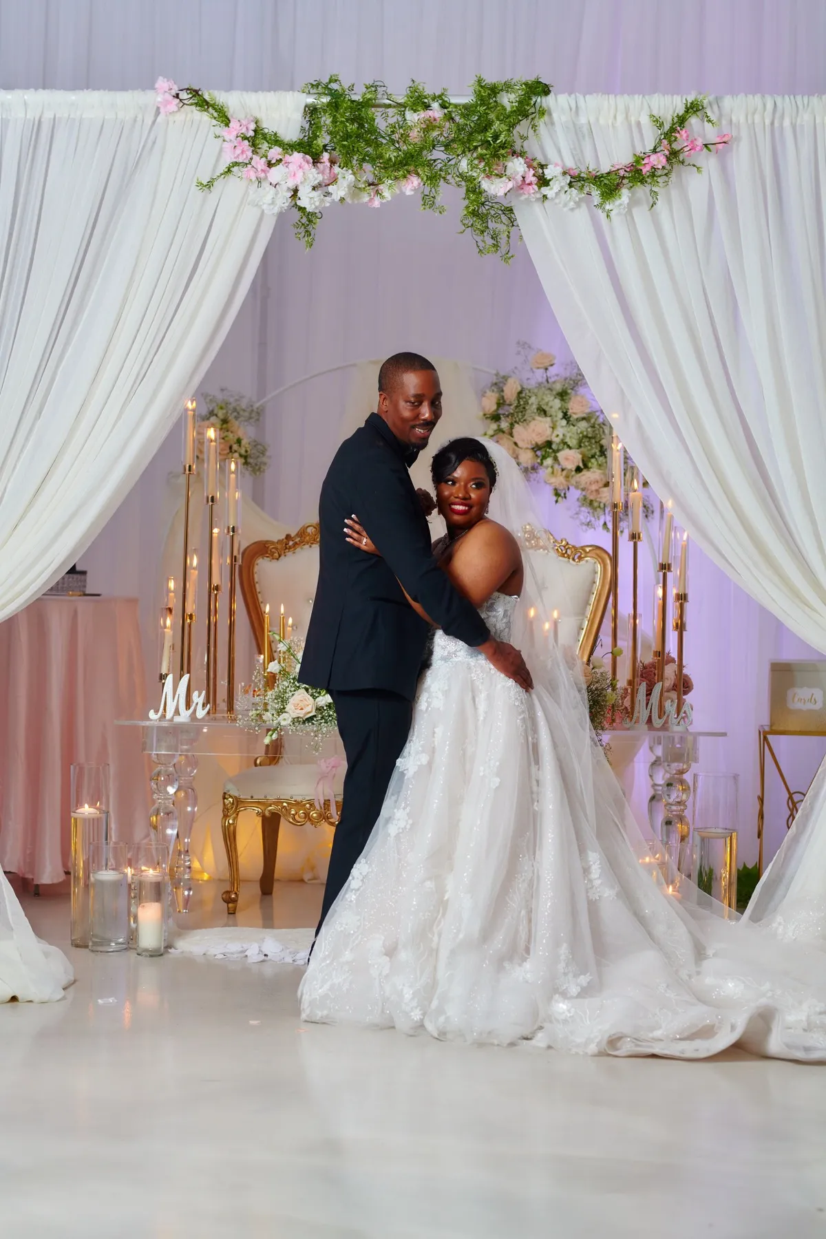 Danielle + Jermaine wedding portrait at The J Loft, Brooklyn, NY Sister venue: W Loft Weddings