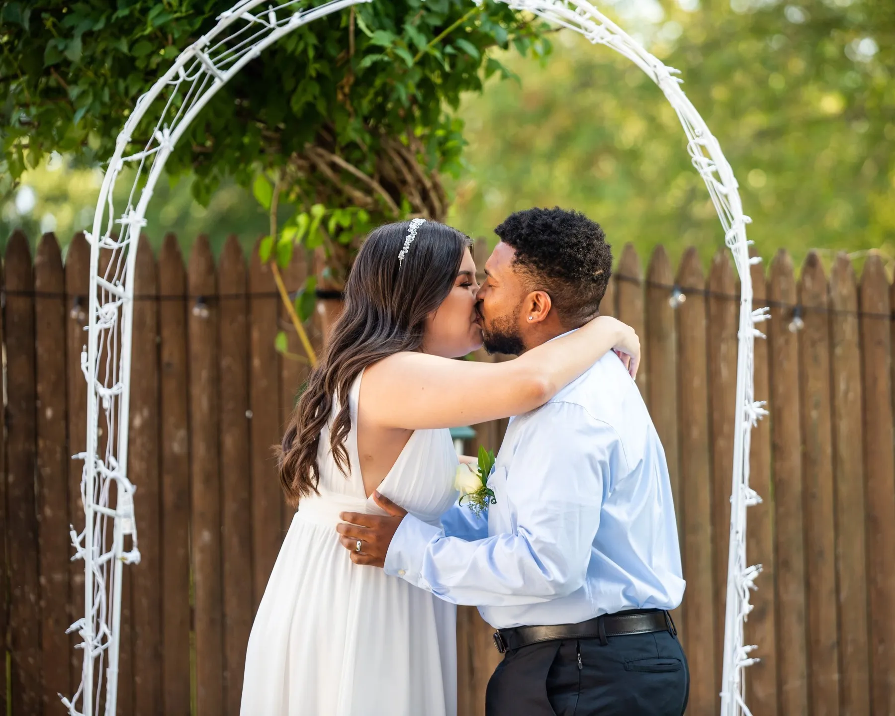 Wedding day moment for Leslie + Michael at Bridgeport, CT