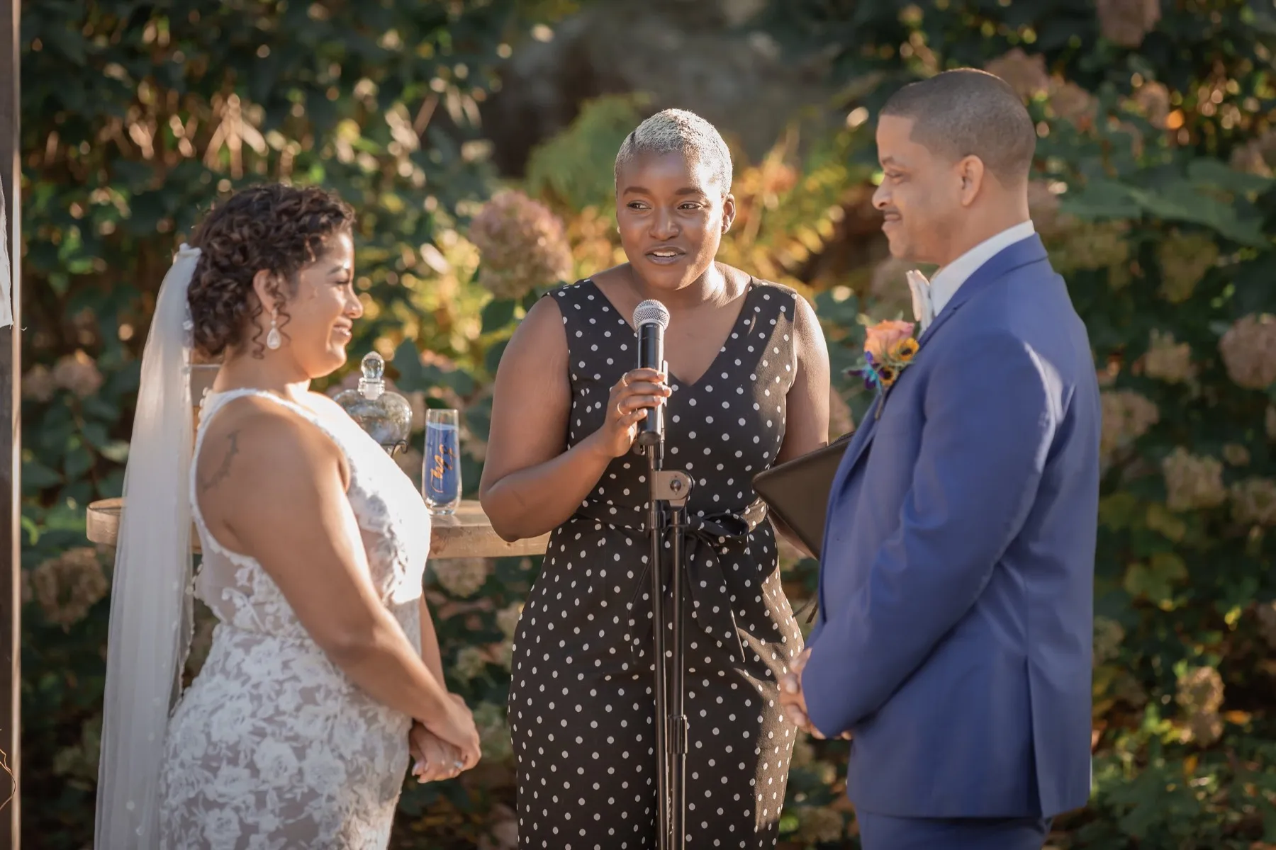 Millie + Rick exchanging vows at THC The Hops Company, CT