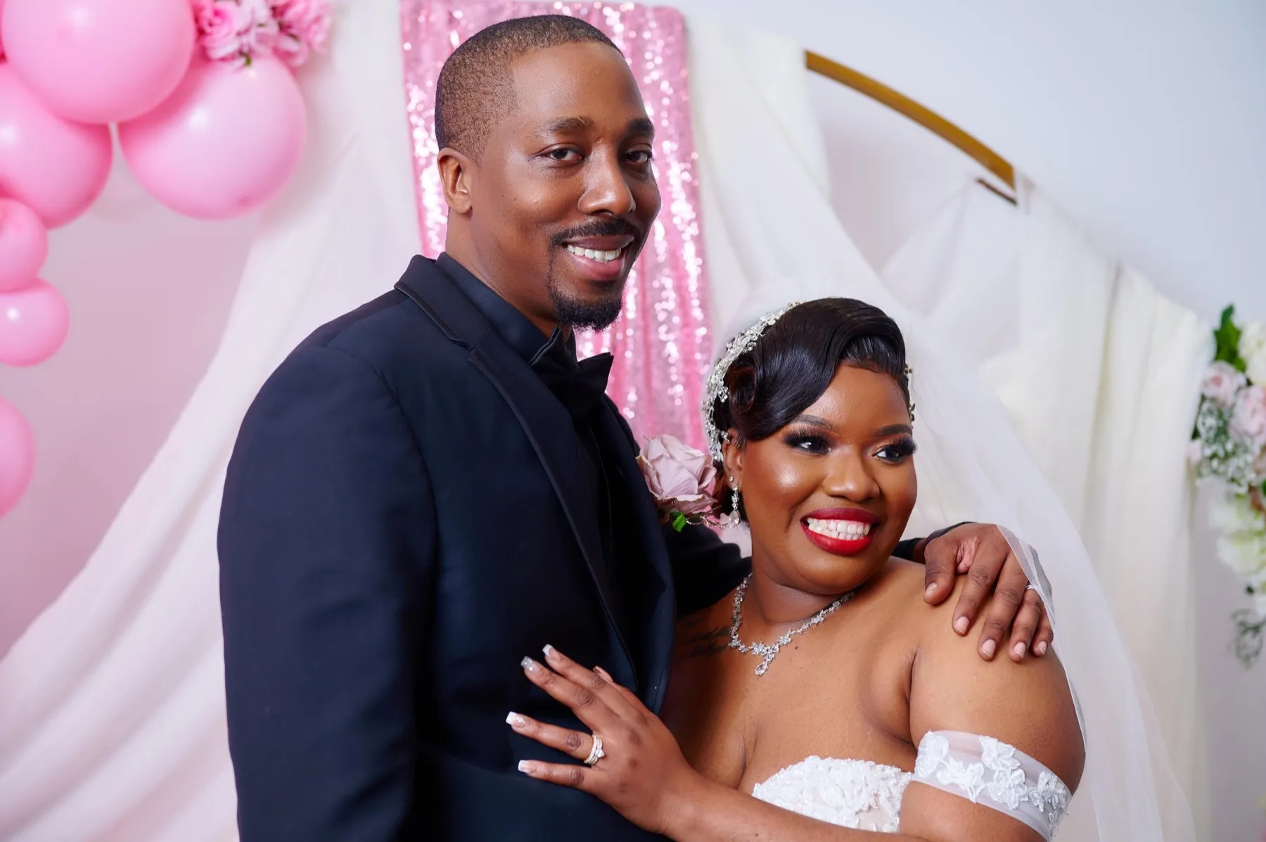 Danielle + Jermaine exchanging vows at The J Loft, Brooklyn, NY Sister venue: W Loft Weddings