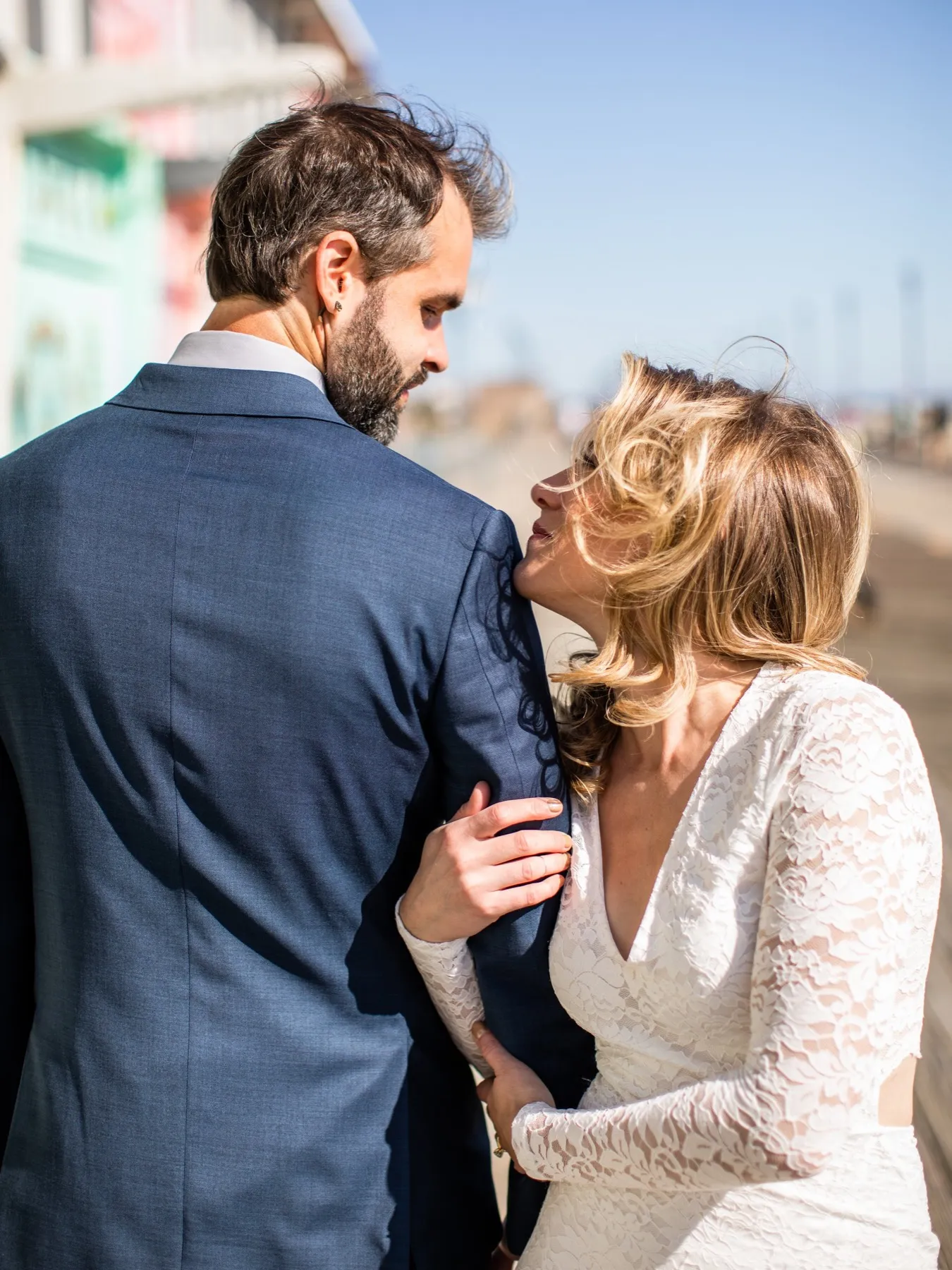 Gina + Matt exchanging vows at Tim McLoone's Supper Club, Asbury Park NJ