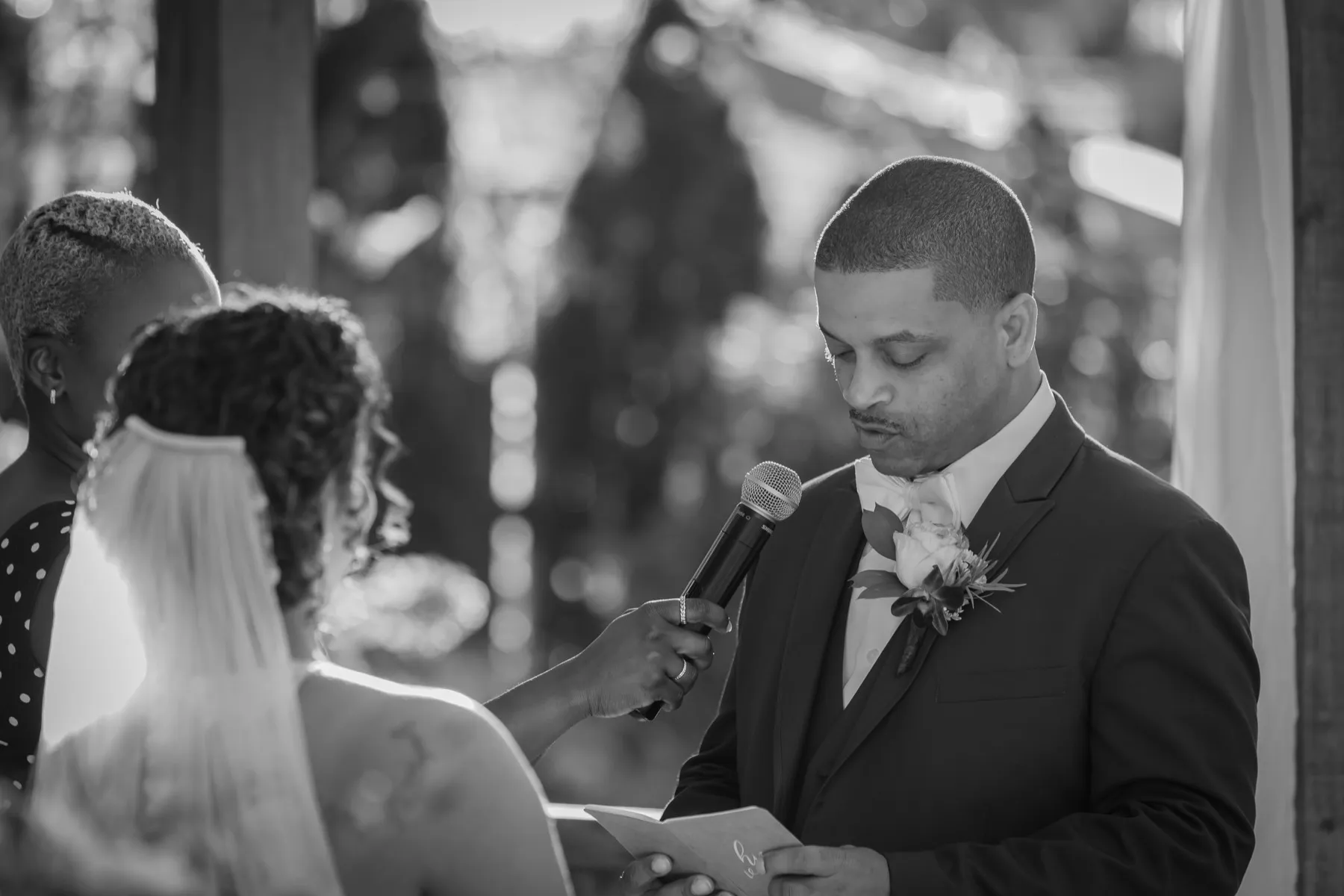 Millie + Rick during their custom wedding ceremony