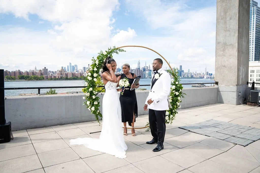 Arielle + Romell during their custom wedding ceremony
