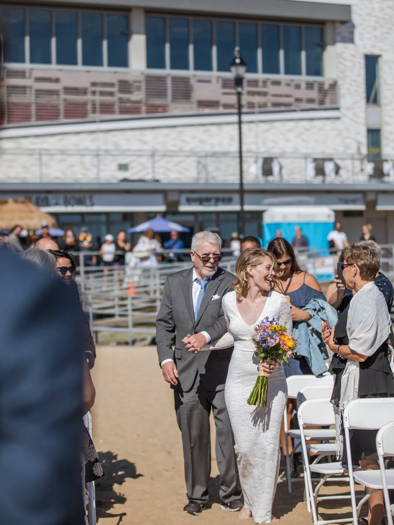 Gina + Matt during their custom wedding ceremony