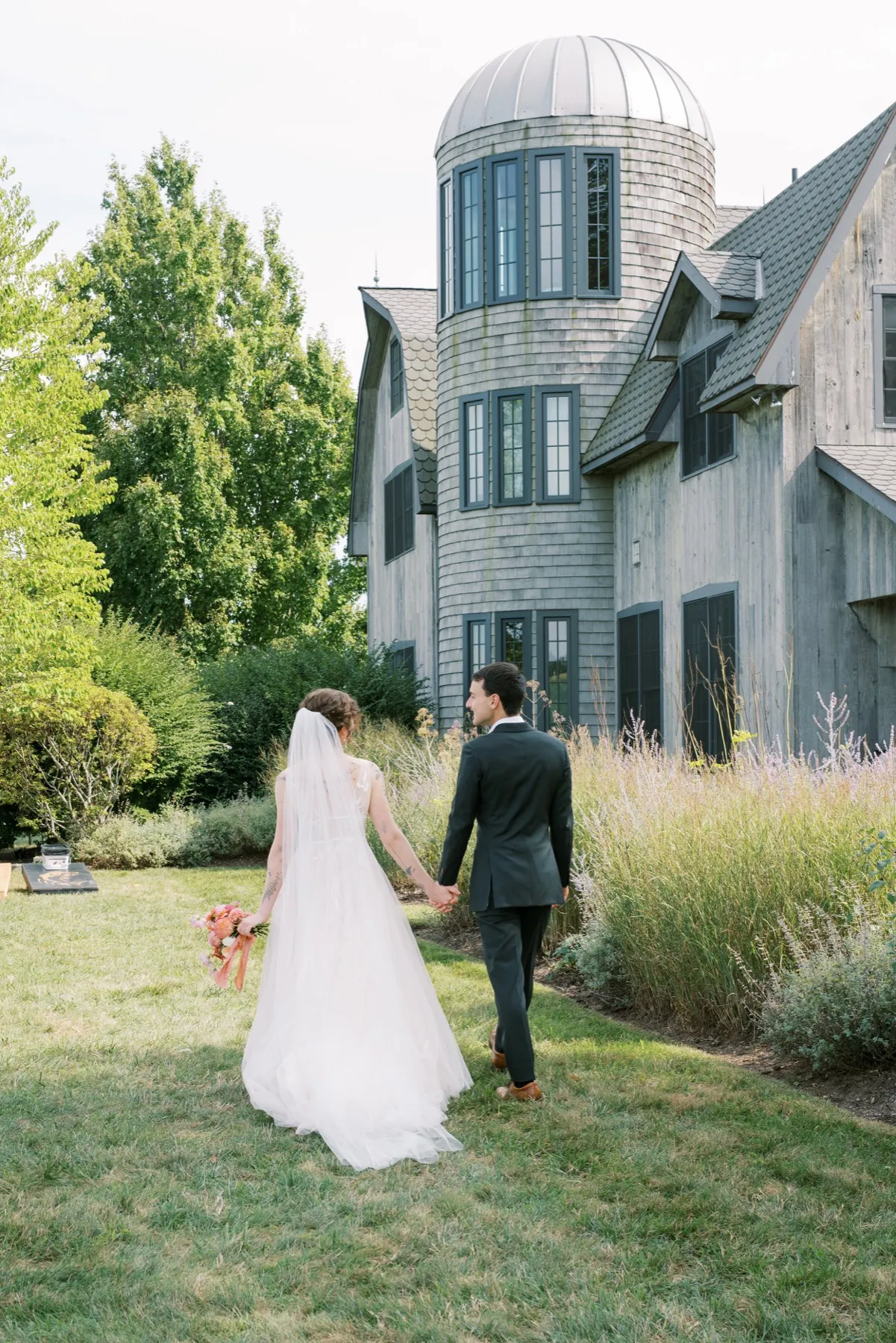 Zoie + Mark during their custom wedding ceremony