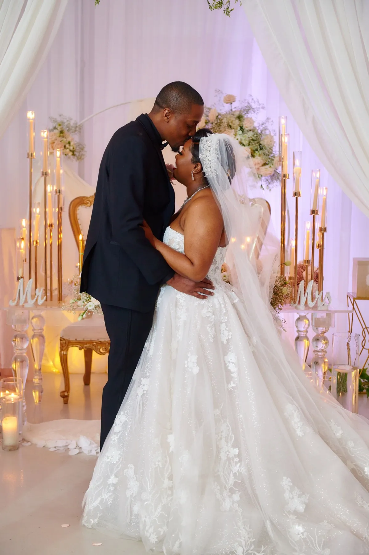 Danielle + Jermaine wedding portrait at The J Loft, Brooklyn, NY Sister venue: W Loft Weddings