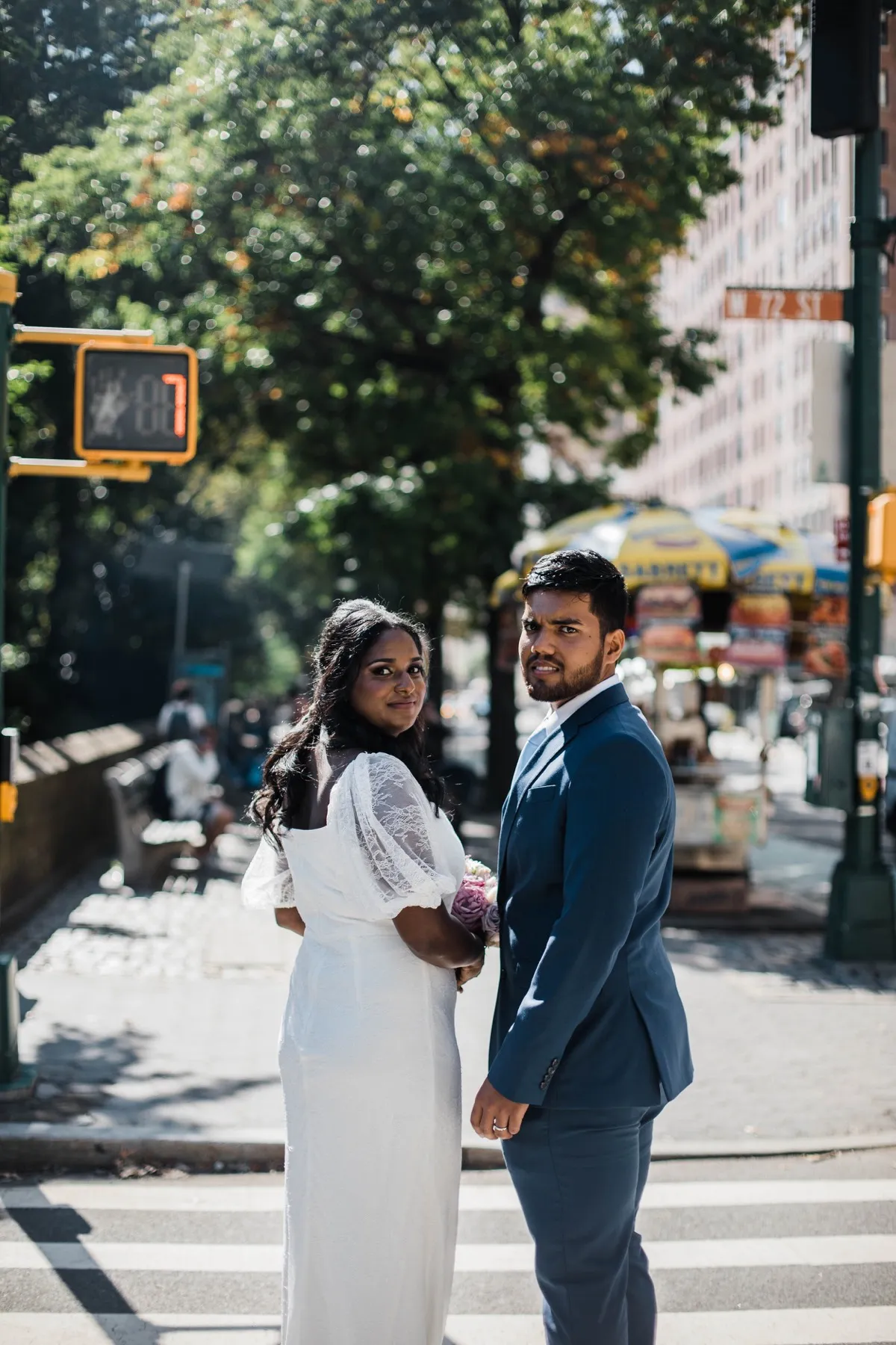 Clashani + Gihan wedding portrait at Ladies Pavilion, Central Park Wedding