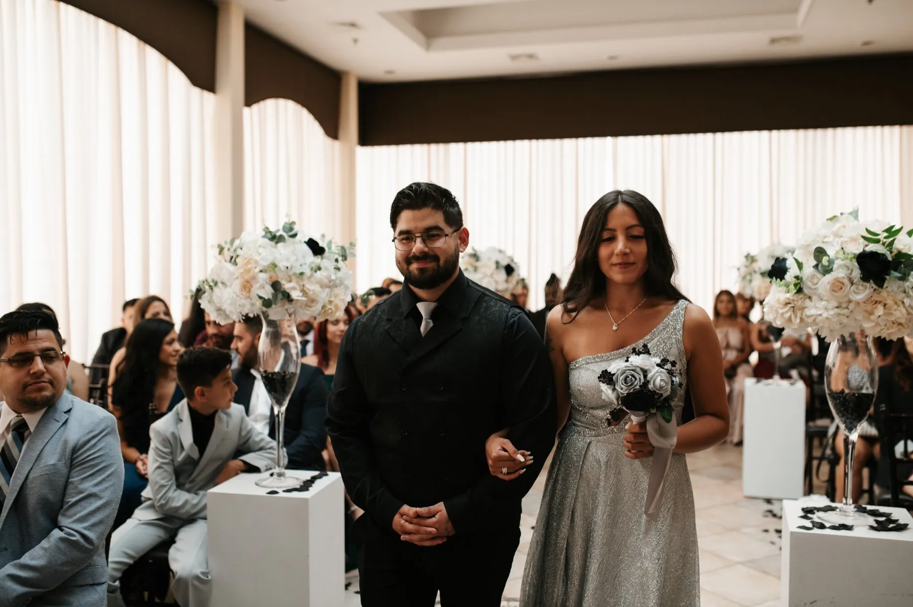 Erika + Willie celebrating after the ceremony at The Elan, Lodi, NJ